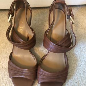 Talbots strappy brown wedges